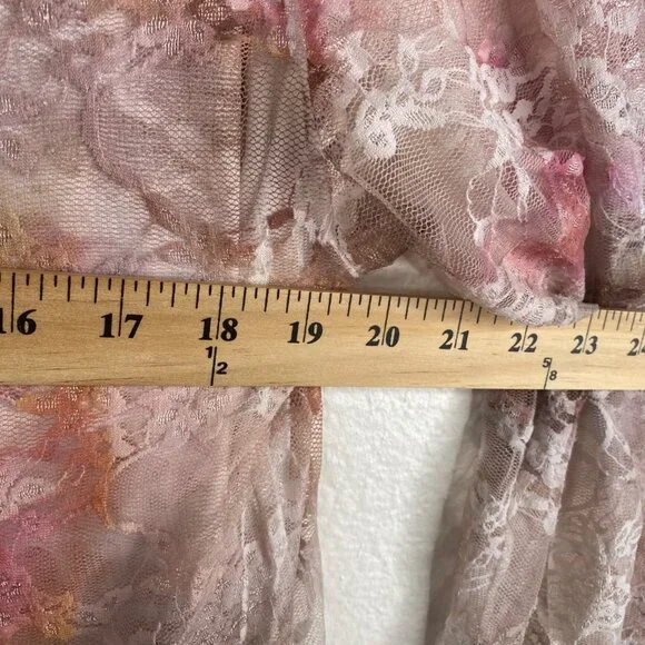 Cal Style Top Women's Lace Tunic Asymmetrical Hem Pink 2XL Fairy Romantic Boho - Picture 11 of 12